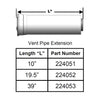 224051 - 10" Non-Condensing Tankless Water Heater Vent Pipe Extension - 3" / 5"